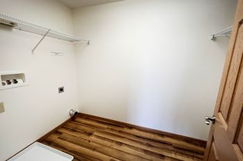 Generous walk-in closets with shelving