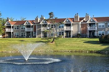 Lake with fountain