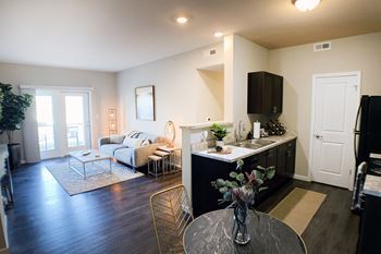 Living room with kitchen