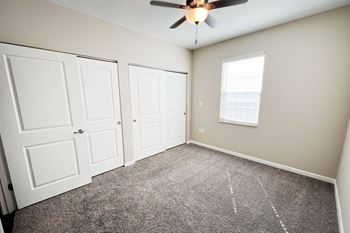 Ceiling light and fan in bedrooms