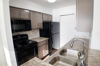 Efficient appliances in kitchen