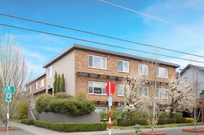 Seattle apartment for rent - a building with a stop sign in front of it