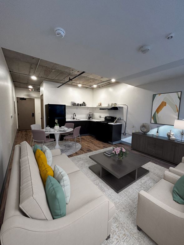 Honolulu apartment for rent - a living room with couches and a coffee table