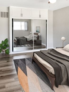Los Angeles apartment for rent - 1803 North Harvard furnished bedroom with mirror closet