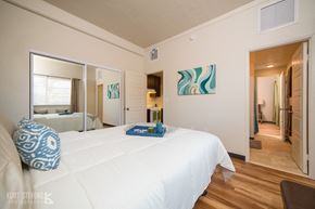 Kapolei apartment for rent - Wakea Garden Apartments bedroom with decor and closet with mirror doors
