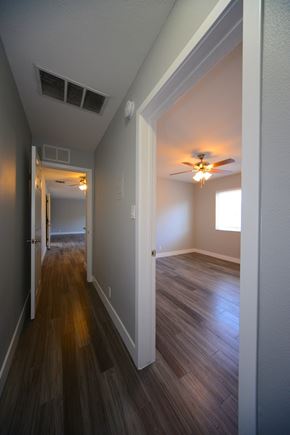 Woodland Hills apartment for rent - Atrium Court apartment hallway and doors
