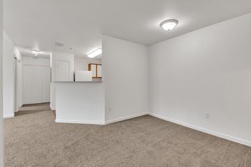 Everett apartment for rent - a spacious living room with white walls and carpet