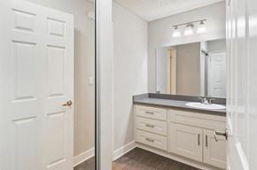 Los Angeles apartment for rent - a bathroom with a sink and a mirror