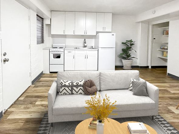 Honolulu apartment for rent - PacificOasis_Kitchen_Staged