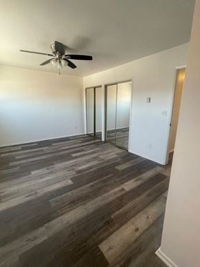 Redondo Beach apartment for rent - Seaview bedroom with a ceiling fan and a closet with sliding mirrored doors.
