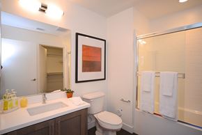 Thousand Oaks apartment for rent - Yolo Apartments Bathroom Vanity, Toilet, and Shower
