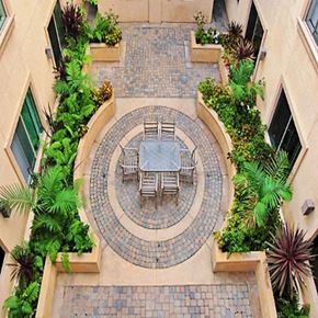 South Gate apartment for rent - The Plaza on California Overhead Angle of Courtyard