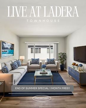 Los Angeles apartment for rent - A living room with a couch, a coffee table, and a flat screen TV.