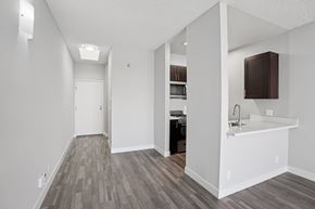 Panorama City apartment for rent - A kitchen with a white counter and a sink.