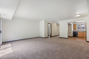 Turtle Creek apartment for rent - A spacious room with a carpeted floor and white walls.