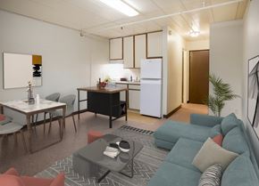 North Versailles apartment for rent - A living room with a couch, chairs, and a coffee table.