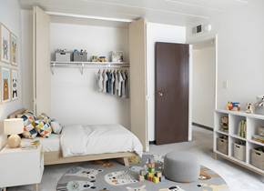 North Versailles apartment for rent - A child's bedroom with a bed, toys, and a wardrobe.