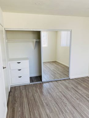 Los Angeles apartment for rent - an empty bedroom with a mirror and a closet