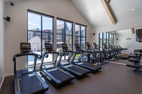 Richmond apartment for rent - A gym with treadmills and exercise bikes.