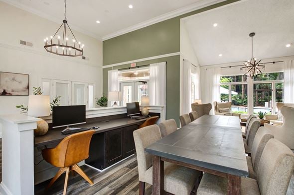 Jacksonville apartment for rent - a dining room and living room with a table and chairs at Timberwalk at Mandarin Apartment Homes, Florida, 32257