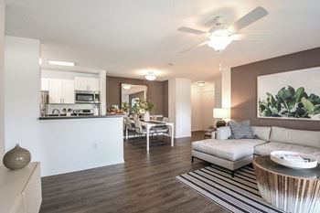 Upgraded plank flooring in select homes