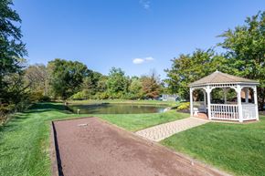 Marlton apartment for rent - a gazebo on the side of a pond