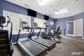 Clifton Park apartment for rent - A draft of a gym with treadmills and exercise bikes.