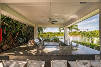 A covered patio
