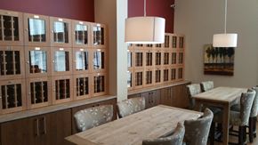 Everett apartment for rent - a dining room with a wooden table and chairs