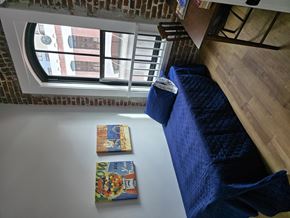 Honolulu apartment for rent - a living room with a couch and two books on the floor