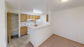 Bellingham apartment for rent - a kitchen with a counter and a refrigerator and a pantry
