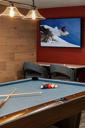 Lacey apartment for rent - a games room with a pool table and a tv on the wall