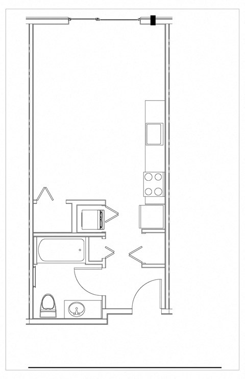 Floor plan for studio, 1 bath, 440 sqft