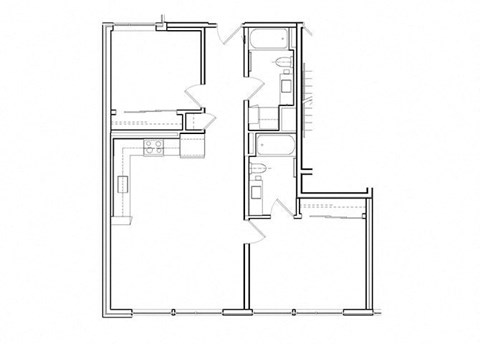 Floor plan for 2 beds, 2 baths, 1020 sqft