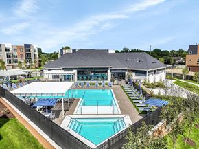 Novi apartment for rent - an aerial view of the pool at the resort at governors crossing