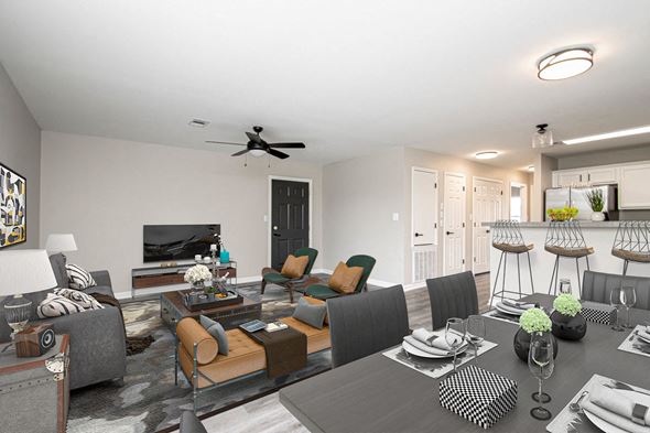 North Little Rock apartment for rent - a living room with a couch and a table