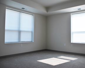 Elk River apartment for rent - an empty room with two windows and a carpet