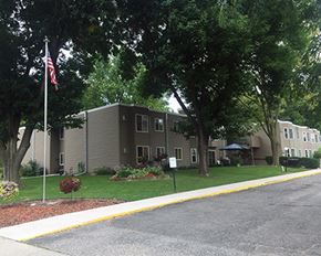 Winthrop apartment for rent - a building with an flag in front of it