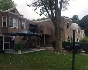 Winthrop apartment for rent - a view of the back of our house from the yard