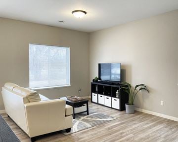 Mankato townhouse for rent - a living room with a couch and a tv