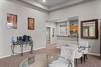 Dining area with kitchen view