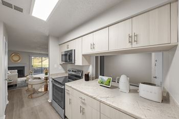 Kitchen with stove top oven