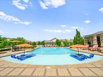 The swimming pool at the apartments for rent