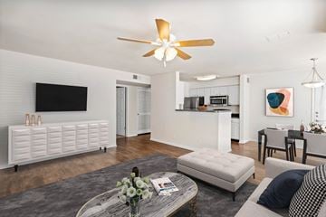 Overland Park apartment for rent - a living room with a couch and a table