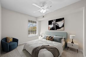 Overland Park apartment for rent - Bedroom With Ceiling Fan at Crowne Chase Apartment Homes, Overland Park, Kansas