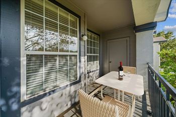 Spacious patio with sitting arrangements