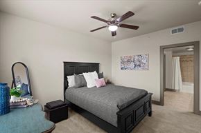 Lewisville apartment for rent - Bedroom With Ceiling Fan at Cypress at Lewisville Apartment Homes, Lewisville