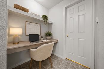 In-home workspace with storage access
