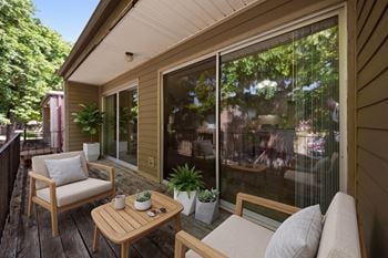 Private balcony with outdoor seating