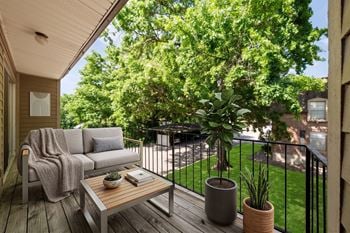 Balcony with scenic green views